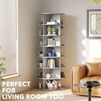 SpaceAid 7 Tier Rotating Shoe Rack Tower, Spinning Shoe Display Lazy Susan, Revolving 360 Shoe Rack Storage Round Carousel, V