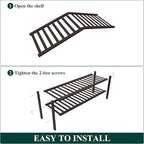 Smiry Bamboo Shoe Rack for Closet, 2 Tier Long Wooden Stackable Shoe Organizer, Free Standing Shoes Storage Shelf for Entrywa