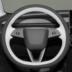 MEWANT DIY Stitching Real Leather Steering Wheel Cover Wrap for Tesla Model 3 Highland 2023-2025/Model Y 2025 Highland for Tesla Model 3/Model Y Accessories(3D Style)
