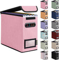 BALEINE File Organizer Box with Lid, Collapsible File Folder Organizer with Plastic Slide, Hanging File Folder Box for Office