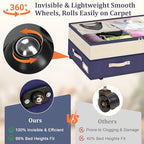 Dolicer 2 Pack Under Bed Storage with Wheels, 6in-10in Height Adjustable Underbed Storage Containers, 92L XXXL Under Bed Draw