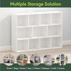 Furinno LUDER Book Shelf, 11-Cube Bookshelf, Reversible Bookcase, 9.4 x 29.1 x 41.7, Easy Assembly, for Living Room, Bedroom,