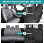 Leather Car Seat Covers Full Set, Breathable Faux Leather Seat Covers for Cars SUV Sedan Waterproof Grey