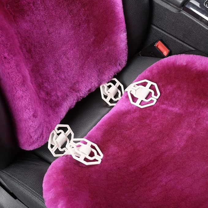 OGLAND 2 Pack Fuzzy Sheepskin Car Seat Covers| Fluffy Front Seat Cushions | Plush Soft Fur Protectors for Car Bucket Seats Ac