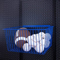 OmniWall Large Wire Basket (16" x 8" x 12") - Heavy Duty Metal Storage Basket with Secure Vertical Slot & Round Hole Mounting