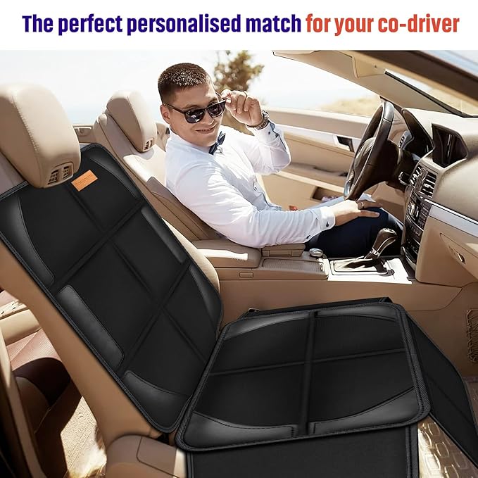 Bacgnyer Car Seat Protector, 2 Pack of Seat Protectors, Thickest Padded 600D Fabric Padding, Waterproof, Durable, Anti Slip B