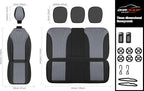 CAROMOP Luxury Faux Leather&Fabric Car Seat Covers Full Set with Breathable 3D Foam Back Support,Universal Comfortable Seat C