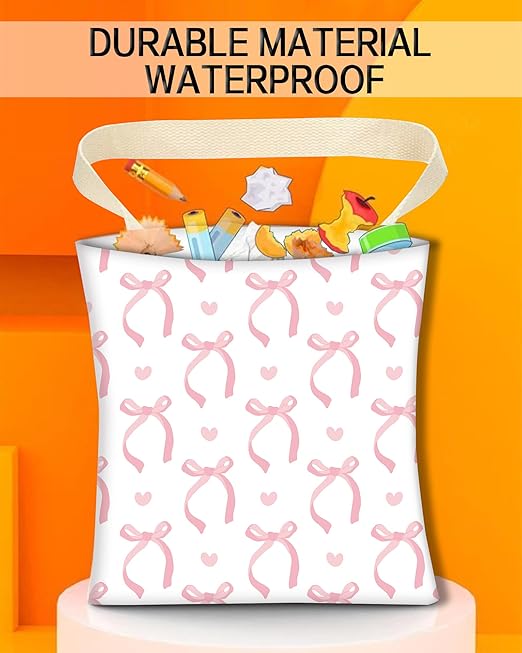 Car Trash Can, Durable Hanging Car Trash Garbage Bag, Cute Automotive Garbage Cans Organizer, Cute Pink Bow