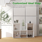 C&AHOME 6-Cube Storage Organizer, Stackable Storage Cubes Shelves, Portable Bookshelf, Plastic Clothing Storage Closet Organi