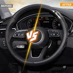 KAFEEK Carbon Fiber Steering Wheel Cover, Universal 15 inch, Anti-Slip, Odorless,Black