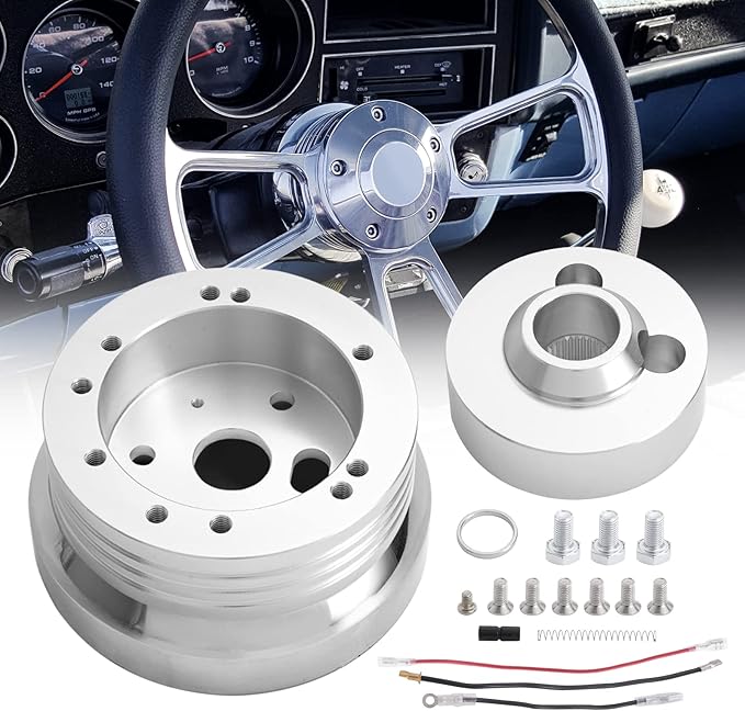 5 & 6 Hole Billet Steering Wheel Hub Adapter Compatible with 1969-1994 Chevrolet Chevy GM Flaming River Ididit Buick Jeep Pontiac Oldsmobile