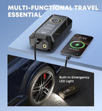 Tire Inflator Portable Air Compressor Portable Air Pump Cordless Bike Pump with Digital Dual Values Display 150 PSI Car Tires Pump with LED Lights Air Pump