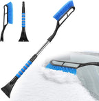 MMOBIEL Snow Brush and Ice Scraper for Car Windshield Essential Automotive Exterior Accessory, Winter Car Gadget – Detachable Universal Vehicle Snow Scraper – Durable Ergonomic Grip – Blue
