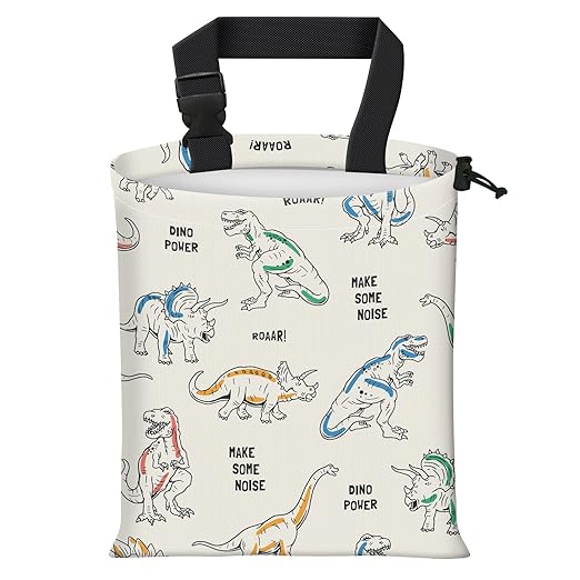 Car Trash Bag Large Hanging Can for Back of Seat, Cute Waterproof Car Garbage Bag for Vehicle, Travelling, Outdoor Cute Colorful Dinosaur