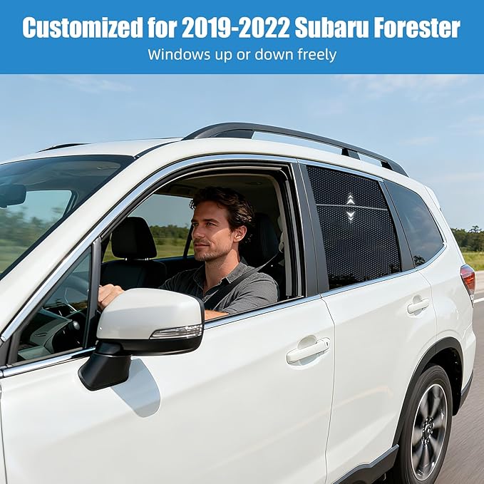 Car Window Shades for 2019-2022 Forester - Rear Side Window Sun Shade for Baby, Breathable Mesh Car Privacy Window Covers, UV Protection and Heat Insulation for Road Trips, Napping, Camping