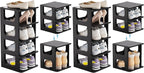 HAIXIN Shoe Organizer Rack for Small Spaces 5 Tier Plastic Vertical Narrow Shelves for Closet Black Shoe Holder, Stand for En