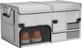 Foldable Car Trunk Organizer with Multi-Compartment - Expandable 30-60L Storage Bin, Side Mesh Pockets, Waterproof 600D Oxford