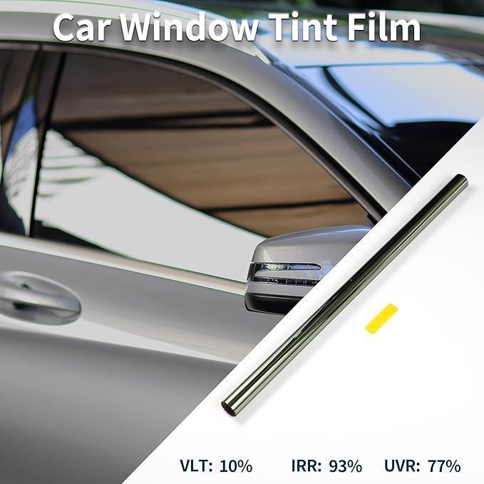 Motoforti Nano Ceramic Car Window Tint Film VLT 10% IRR 93% UVR 77% Dark Green 5ft x 30inch Privacy Film 3mil PET 1 Pc