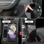 Car Trash Can Bin,Small Garbage Can with Lid,Automotive Cup Holder Mini Cars Trashcan,Portable Car Door Trash Cans,Vehicle Essentials Gadgets Dustbin (2Pcs, Black and Glod)