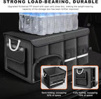 Car Trunk Organizer, 52L Collapsible Car Storage Waterproof Trunk Organizer with Lid & Handle, Multi Compartment Oxford Cargo