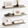 Axeman Picture Ledge Shelf | 24 Inch Grey Floating Shelves Set of 3 | Rustic Grey Wall Shelves with Lip | 24" Picture Shelf f