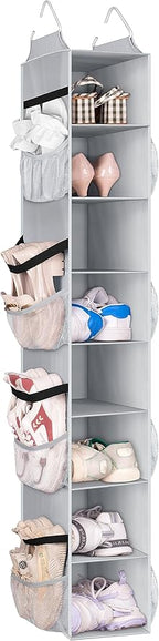 SLEEPING LAMB 8 Shelves Hanging Shoe Rack Hanger, Narrow Hanging Shoe Organizer for Closet Storage Clothes, Gloves, Bags, wit