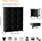 AWTATOS Cube Storage Organizer Closet Storage Shelves DIY Stackable Plastic Storage 12 Cube Bookshelf, Ideal Storage Organize