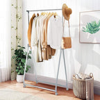 Nightcore Extendable Garment Rack, Heavy Duty Foldable Clothes Rail with Adjustable Hanging Rod & Rolling Casters, Movable Cl