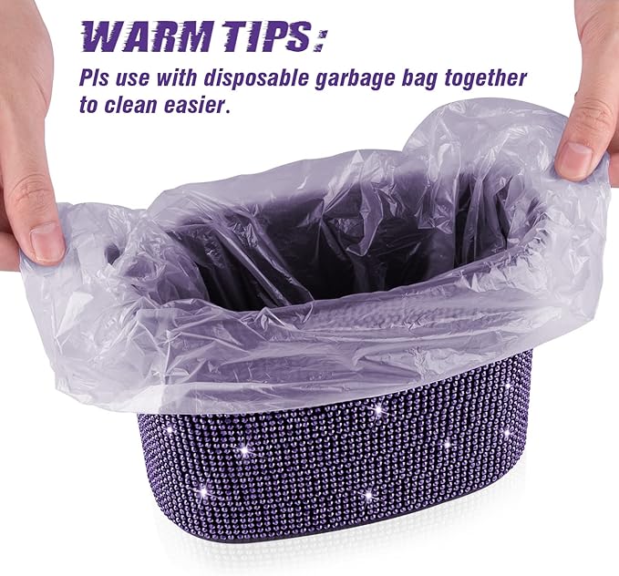 eing 2 x Car Garbage Bags Hanging Trash Bags for Rear Gear Lever Center Console 100% Waterproof Purple