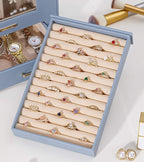 Homde Jewelry Organizer with Transparent Window Necklace Hooks Gift for Women Jewelry Box Display Case for Necklaces Rings Ea