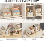 Homsorout Fabric Closet Storage Cubes - 4 Pack Square Storage Bins with Dual Handles for Clothes, Towels, Toys, Cube Storage 