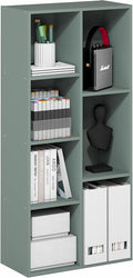 Furinno LUDER Book Shelf, 7-Cube Bookshelf, Bookcase with Open Shelves, 9.4 x 19.5 x 41.7, Easy Assembly, for Living Room, Be