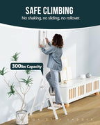 WOA WOA Step Ladder, Widen Pedals Folding Step Stool with Anti-Slip Foot, Portable Lightweight Aluminum Ladder, Household Ste