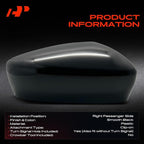 A-Premium Passenger Side Rearview Mirror Cover Cap - Compatible with Mazda 3 2014 2015 2016 2017 2018 Sedan - Smooth Black, Built in Japan