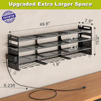 12 Cordless Drill Holder Large Power Tool Organizer Wall Mount with Side Pegboard & Screwdriver Holder, 4-Tier Heavy Duty Met