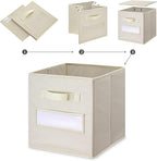 artsdi 13x13x13 storage cube bins (Set of 10) Fabric storage cubes with 10 Labels Window Cards & a Pen, storage cubes 13x13, 