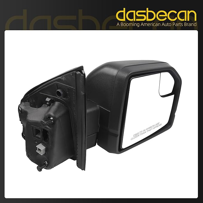Dasbecan Right Passenger Side Door Mirror Compatible with Ford F150 2015-2020 with Blind Spot Glass Without Puddle Light Without Turn Signal Light Replace# FL3Z17682AK (3Pins) Black