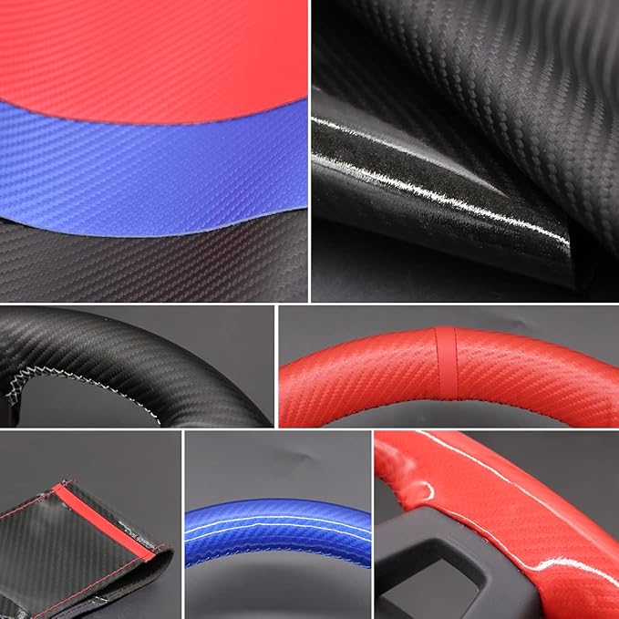 MEWANT Steering Wheel Cover for Yoke Style Steering Wheel for Tesla Model S 2021-2023 / Model X 2021-2023 Hand-Stitched Steering Wrap