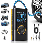 Tire Inflator Portable Air Compressor Portable Cordless Mini Air Pump with Digital Pressure Gauge Inflater 150PSI Fast Inflation and Auto Shutoff Function Tires Pump for Cars Motorcycles Bikes(Yellow)
