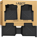 LASFIT Floor Mats for Toyota Tacoma 2008-2011 Access Cab Auto Tran, All Weather Custom Fit Floor Liner for Tacoma Second Row Optional with Center Storage Box,TPE Mats Front&Rear 2 Row, Black