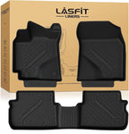 LASFIT Floor Mats Custom Fit for Toyota Corolla/Matrix 2009-2013/Pontiac Vibe 2009 2010, All-Weather Protection TPE 1st & 2nd Row Car Liners for Toyota Accsessories, Easy to Clean, Black