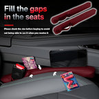 Aokdom 2026 2PCS Upgraded Car Seat Gap Filler with Fixing Ring,Elastic Car Gap Filler to Avoid Dropping Cell Phones/Keys,Essential Cars Gaps Seat Fillers Cars Accessories (Burgundy)