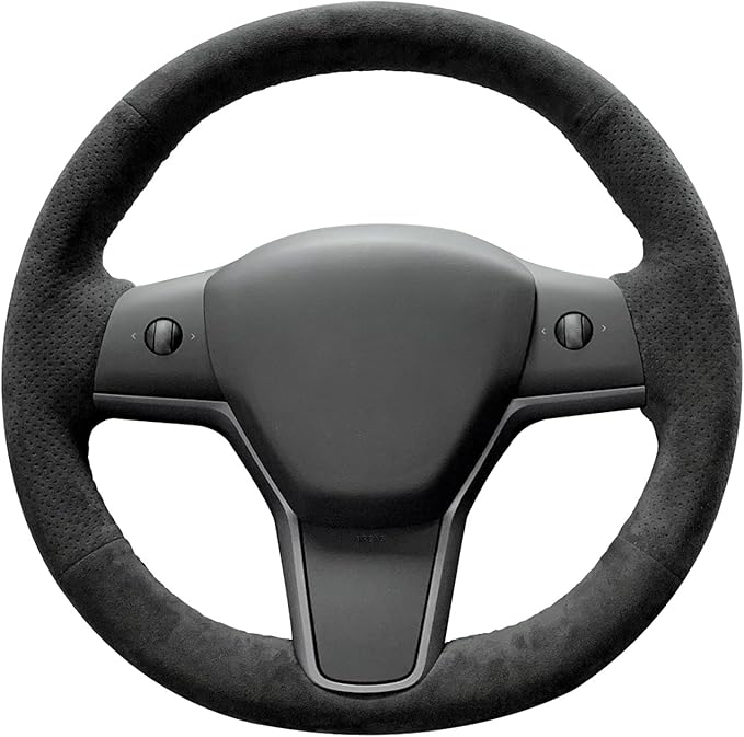 MEWANT Hand Stitched Steering Wheel Cover for Tesla Model 3 2017-2023 / Model Y 2020-2023 Accessories