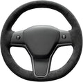 MEWANT Hand Stitched Steering Wheel Cover for Tesla Model 3 2017-2023 / Model Y 2020-2023 Accessories