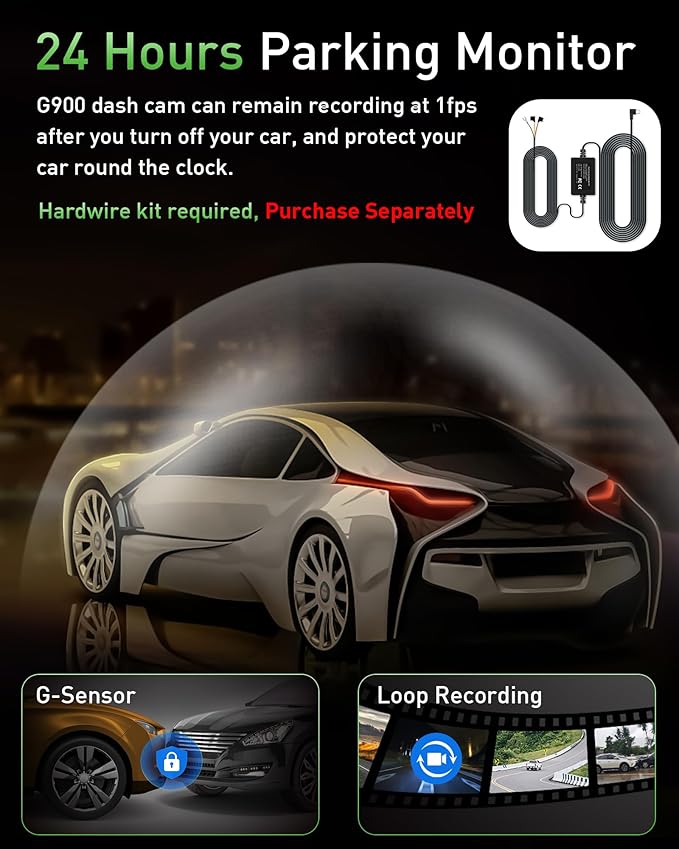 Dash Cam Front and Rear,4K+1080P WiFi Dual Dash Camera for Cars with App, 3" IPS Dashboard Camera Recorder,Night Vision,24H/7