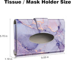 CaseBot Car Visor Tissue Holder, Sun Visor Napkin Holder, Mask Holder for Car, PU Leather Backseat Tissue Box for Car Truck SUV, Lilac Marble