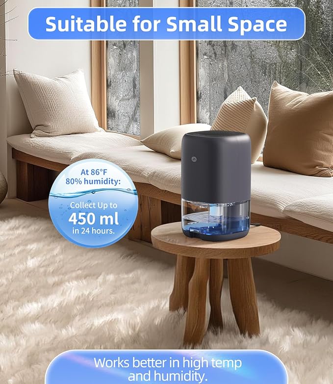 Dehumidifier, 35 OZ Small Dehumidifiers for Bedroom for Home, Quiet with Auto Shut Off, Dehumidifiers for Bedroom (280 sq.