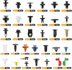 GOOACC 975Pcs Car Push Retainer Clips & Auto Fasteners Assortment 33 Most Popular Sizes Bumper Fender Rivets with Cable Ties 
