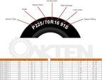 OakTen Set of 2 Passenger Car Snow Chains with Tensioner fits Tire Size 225/45R18 235/40R18 245/35R18 255/30R19 255/35R18