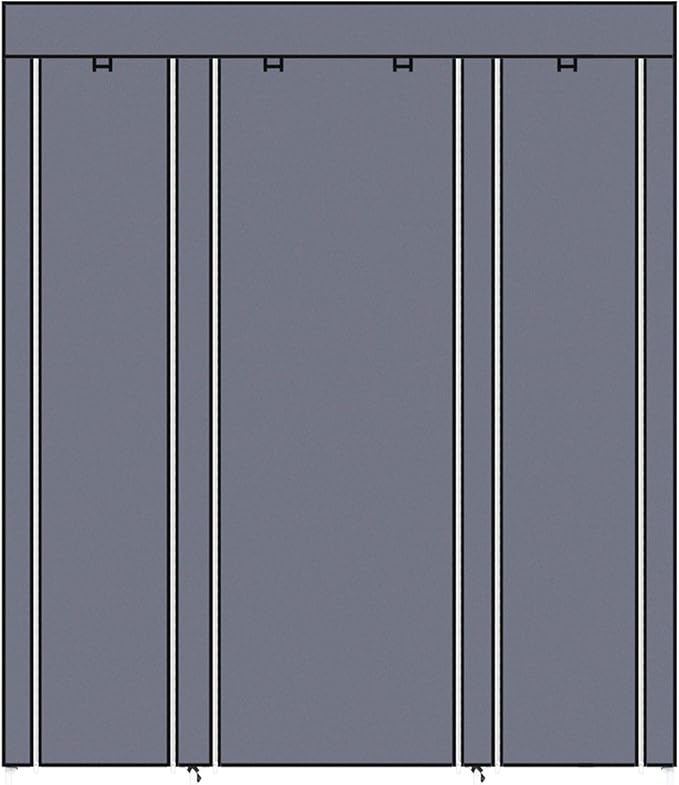 Closet Wardrobe, Portable Closet for Bedroom, Clothes Rail with Non-Woven Fabric Cover, Clothes Storage Organizer, 58 x 17 x 